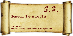 Semegi Henrietta névjegykártya