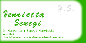 henrietta semegi business card